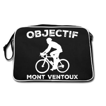 Objekt: Mont Ventoux Radfahrer Vélo - Retro Tasche - Schwarz/Weiß - Hinten
