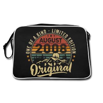 August 2008 Geburtstagsgeschenk 2008 Legenden August - Retro Tasche - Schwarz/Weiß - Hinten