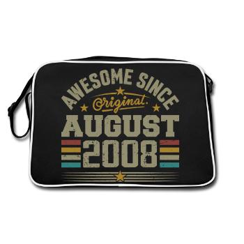 August 2008 Geburtstag August 2008 August 2008 Retro - Retro Tasche - Schwarz/Weiß - Hinten