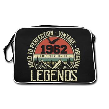 Geburtstag 1962 Jahrgang 1962 Retro - Jahrgang 1962 - Retro Tasche - Schwarz/Weiß - Hinten