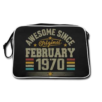 February 1970 55th Anniversary Gift, February 1970 - Retro Bag - black/white - Back