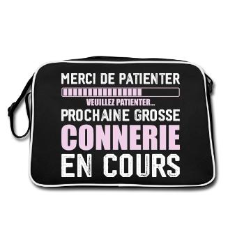 Prochaine connerie rigolo - Sac Retro - noir/blanc - Dos