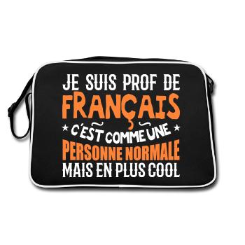 Je suis prof de français - Sac Retro - noir/blanc - Dos