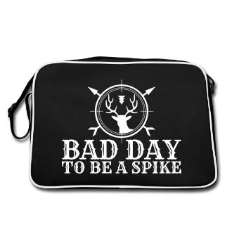 Bad Day to Be a Spike Hunter Hunting Deer - Retro Bag - black/white - Back