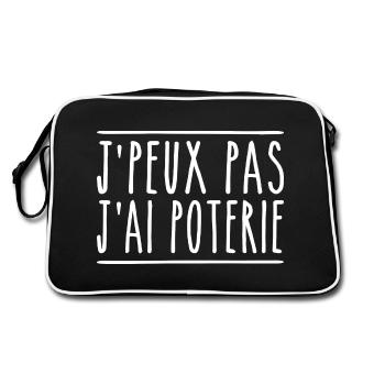 J'peux pas j'ai poterie | Potier - Sac Retro - noir/blanc - Dos