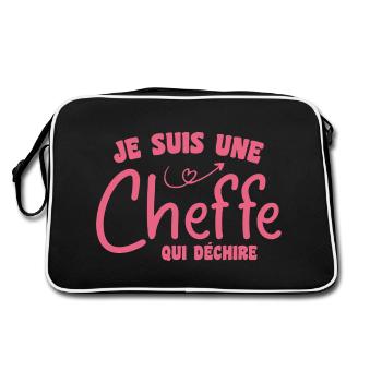 Je suis une cheffe qui déchire - Sac Retro - noir/blanc - Dos