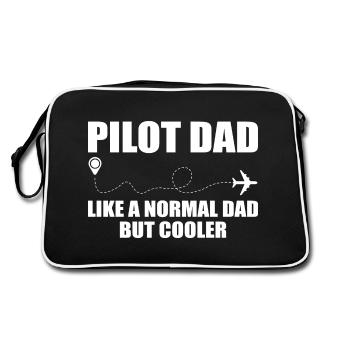 Pilot Dad, Like A Normal Dad But Cooler - Retro Bag - black/white - Back