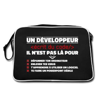 Un Développeur Écrit du Code Cadeau - Sac Retro - noir/blanc - Dos