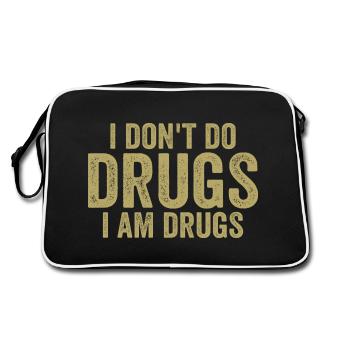 I Don't Do Drugs I Am Drugs - Sac Retro - noir/blanc - Dos