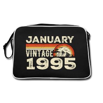January 1995 Vintage Birthday 1995, Born in 1995 - Retro Bag - black/white - Back