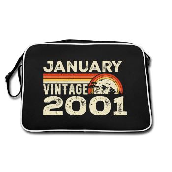 January 2001 Vintage Birthday 2001, Born in 2001 - Retro Bag - black/white - Back
