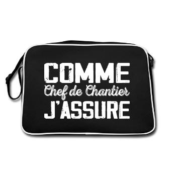 As Site Manager Humor Gift - Retro Bag - black/white - Back
