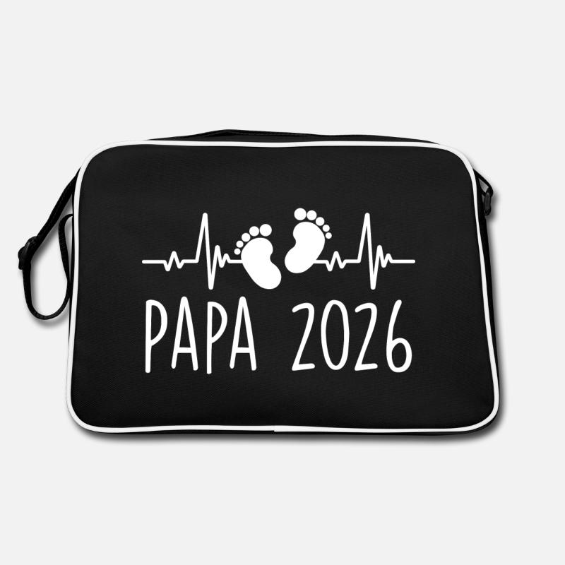 Papa 2026 Frequenz Herschlag Vatertagsgeschenk Retro Tasche