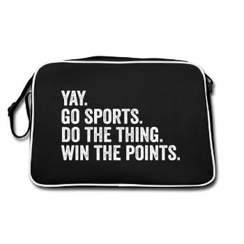 yay go sports do the thing win the points - Retro Bag - black/white - Back