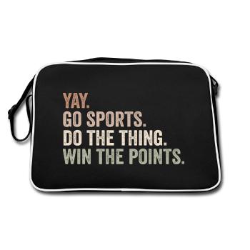 yay go sports do the thing win the points - Retro Bag - black/white - Back