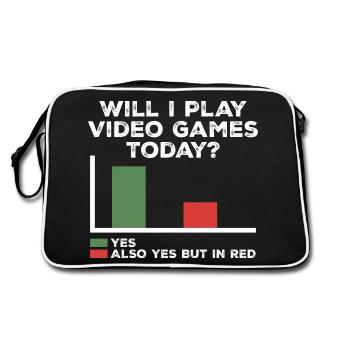 Werde ich heute Videospiele spielen | Videospiele - Retro Tasche - Schwarz/Weiß - Hinten