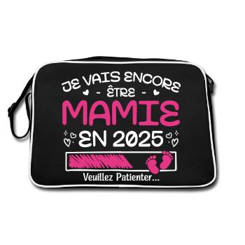 Ich werde auch 2025 noch eine Oma sein - Retro Tasche - Schwarz/Weiß - Hinten