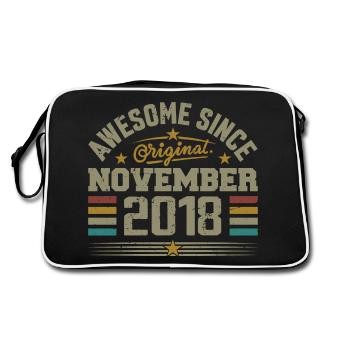 November 2018 Geburtstagsgeschenk | November 2018 - Retro Tasche - Schwarz/Weiß - Hinten