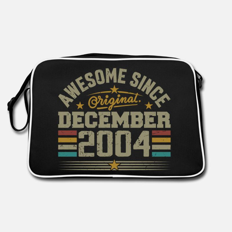Dezember 2004 - Dezember 2004 Geburtstagsgeschenk - Retro Tasche - Schwarz/Weiß