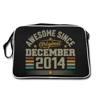 Dezember 2014 - Dezember 2014 Geburtstagsgeschenk - Retro Tasche - Schwarz/Weiß - Hinten