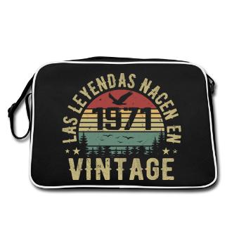 Legenden sind geboren 1971 Geburtstagsgeschenk 1971 - Retro Tasche - Schwarz/Weiß - Hinten