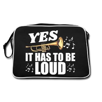 Trompeter Spieler Männer Frauen Trompeter Gag Trompete - Retro Tasche - Schwarz/Weiß - Hinten