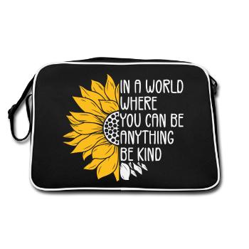 in a world where you can be anything be kind - Retro Bag - black/white - Back