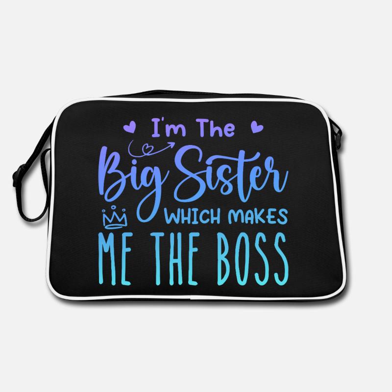 Ich bin die große Schwester Retro Tasche