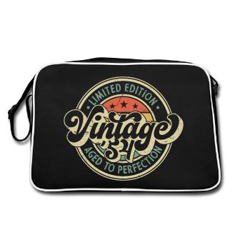 Vintage '54 - Aged To Perfection - Retro Bag - black/white - Back