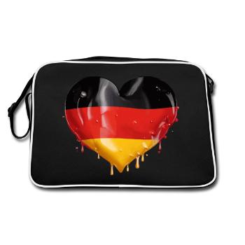 ALLEMAGNE COEUR ALLEMAGNE DRAPEAU ALLEMAGNE - Sac Retro - noir/blanc - Dos