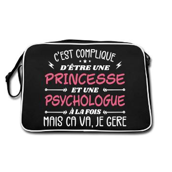 C'est compliqué d'être Une Princesse Psychologue - Sac Retro - noir/blanc - Dos