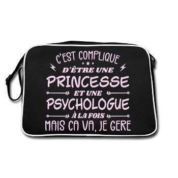 C'est compliqué d'être Une Princesse Psychologue - Sac Retro - noir/blanc - Dos