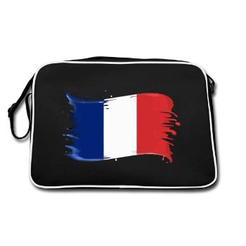 DRAPEAU DE LA FRANCE DRAPEAU FRANCE - Sac Retro - noir/blanc - Dos