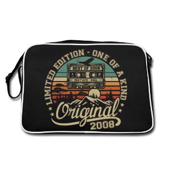 Vintage 2008 Birthday Gift 2008 Retro 2008 - Retro Bag - black/white - Back