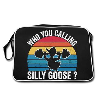 Who You Calling Silly Goose | Funny Gym Meme - Sac Retro - noir/blanc - Dos
