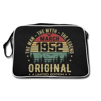 Geschenk zum 73. Jubiläum Original März 1952 - Retro Tasche - Schwarz/Weiß - Hinten