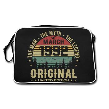 Gift for the 33rd Anniversary Original March 1992 - Retro Bag - black/white - Back