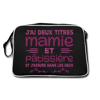 Mamie et Pâtissière | Grand-mère | Pâtisserie - Sac Retro - noir/blanc - Dos