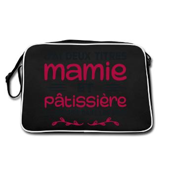 Mamie et Pâtissière | Grand-mère | Pâtisserie - Sac Retro - noir/blanc - Dos
