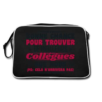 Collègue Collègues Humour Cadeau Départ Retraite - Sac Retro - noir/blanc - Dos