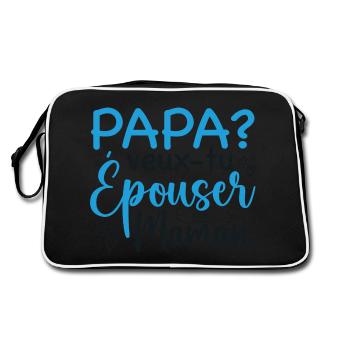 Papa veux tu épouser maman - demande mariage - Sac Retro - noir/blanc - Dos