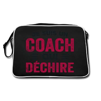 Ich bin ein Trainer, der Humor liebt - Retro Tasche - Schwarz/Weiß - Hinten