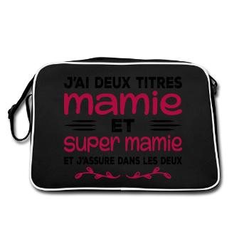 I Have Two Titles Granny and Super Granny Gift Granny - Retro Bag - black/white - Back