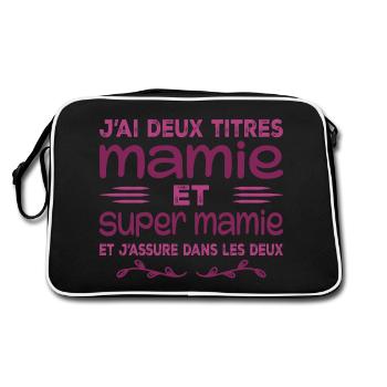 I Have Two Titles Granny and Super Granny Gift Granny - Retro Bag - black/white - Back