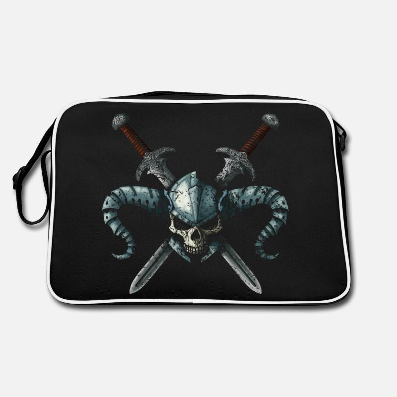 Warrior Skull 2 swords Sac Retro