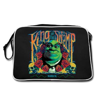 Shrek Design King Of The Swamp With Shrek & Roses - Retro Bag - black/white - Back