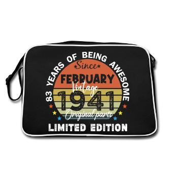 83 Years Old Made In 1941 Vintage February 1941 - Sac Retro - noir/blanc - Dos