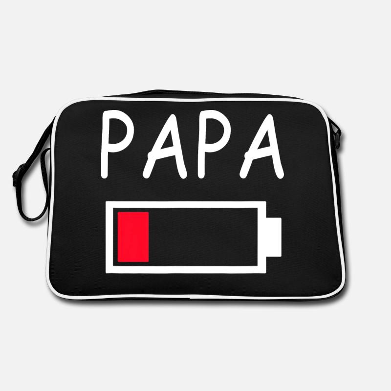 Papa Battery Empty Daddy Battery Dad Battery Retro Bag