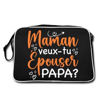 Maman veux tu épouser papa - demande en mariage - Sac Retro - noir/blanc - Dos