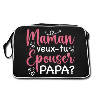 Maman veux tu épouser papa - demande en mariage - Sac Retro - noir/blanc - Dos